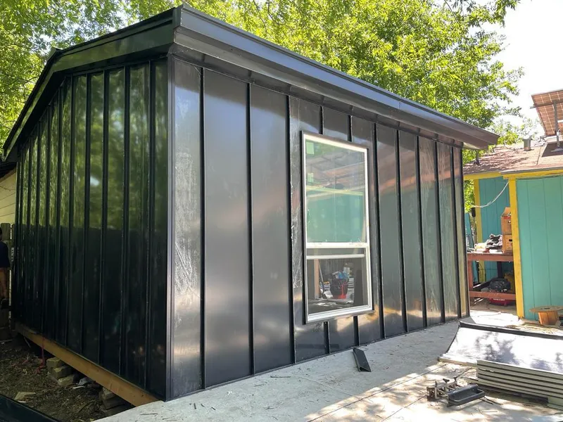 Black standing seam metal wall panels for Metal Roof Installation in Rockmart